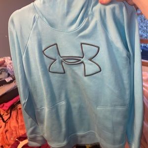 Blue under armor pull over hoodie (L)